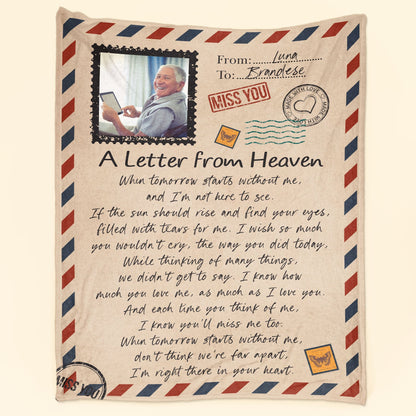 Wrapped in a Letter from Heaven - Personalized Memorial Blanket