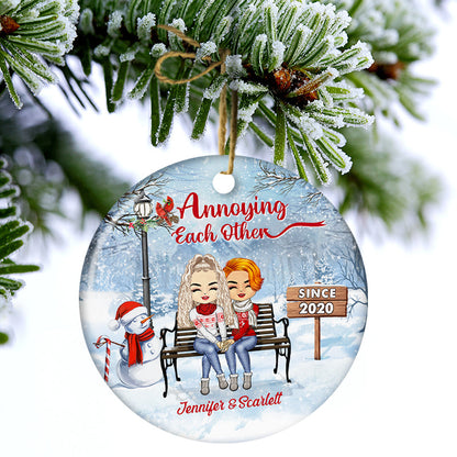 Personalized Christmas Couple Ornament: "Annoying Each Other Since" - Custom Year Gift