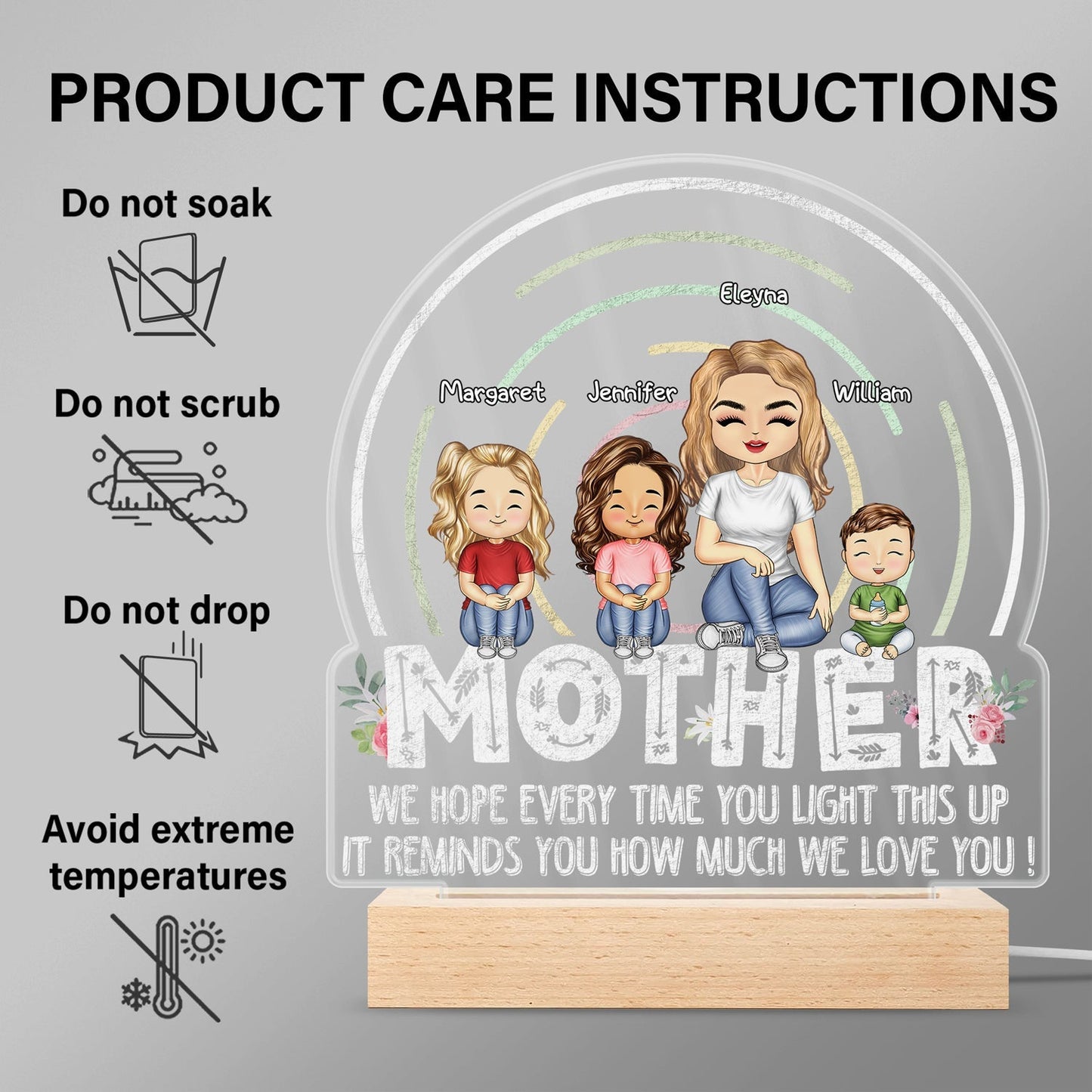 We Hope Every Time You Light This Up You Feel Our Love - Personalized 3D LED Light