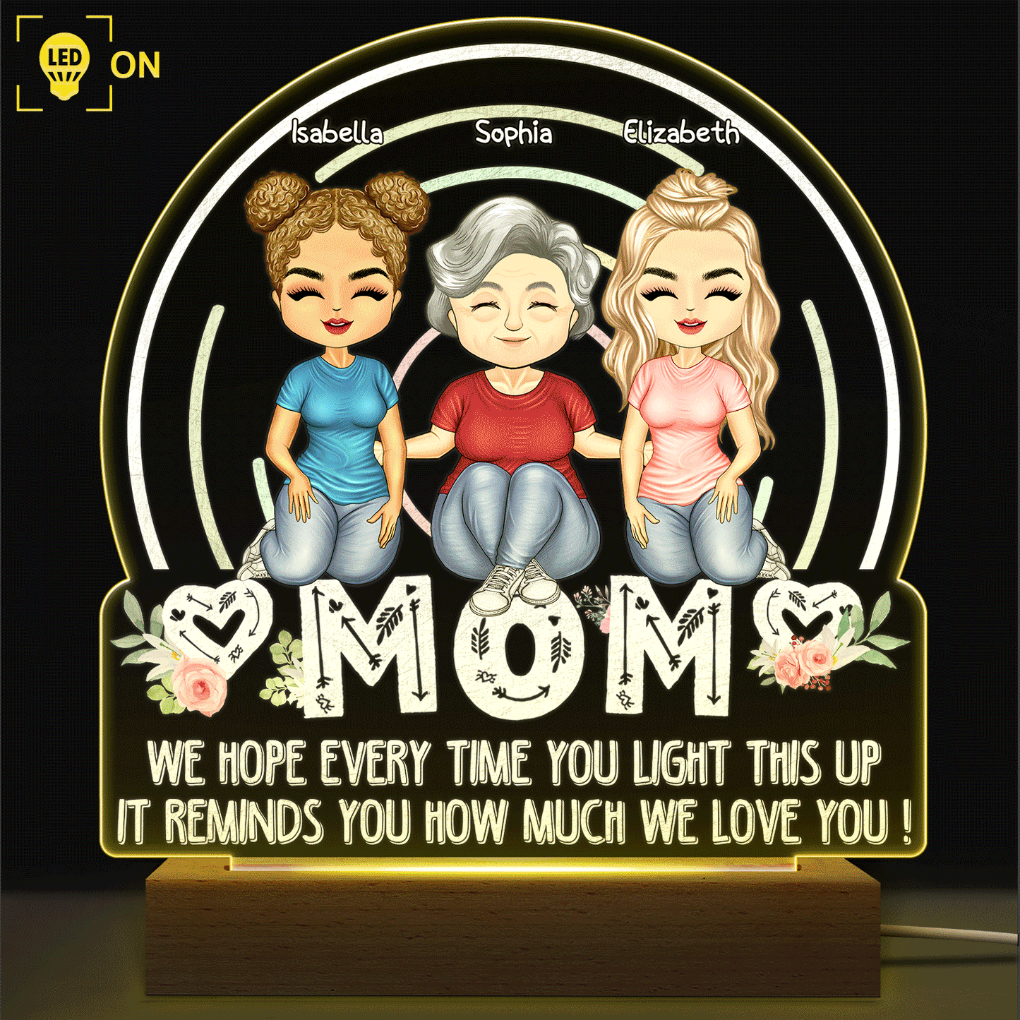 We Hope Every Time You Light This Up You Feel Our Love - Personalized 3D LED Light