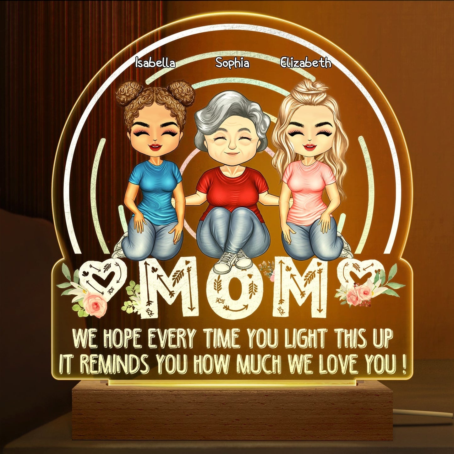 We Hope Every Time You Light This Up You Feel Our Love - Personalized 3D LED Light