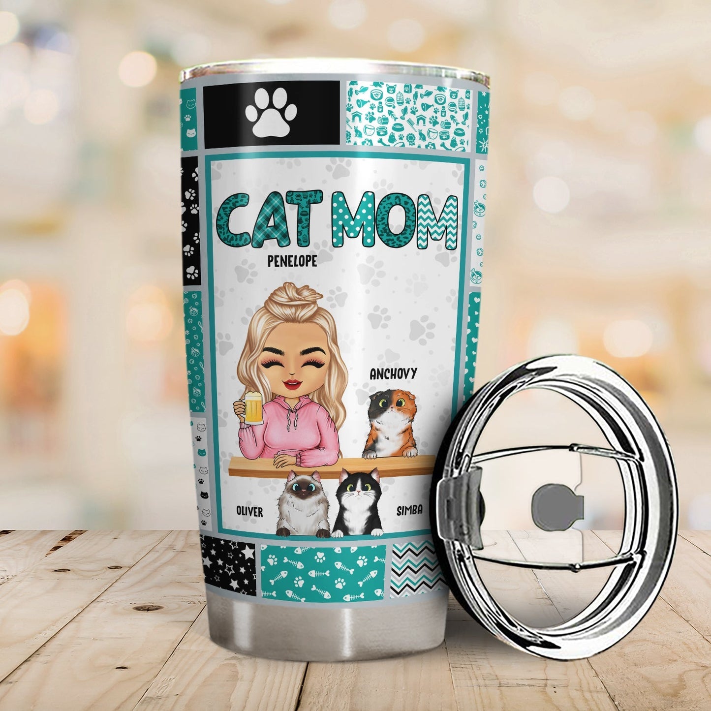 Purr-fect Match for Cat Parents - Personalized Custom Tumbler