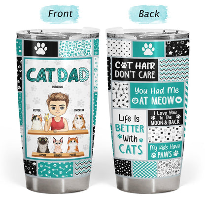 Purr-fect Match for Cat Parents - Personalized Custom Tumbler