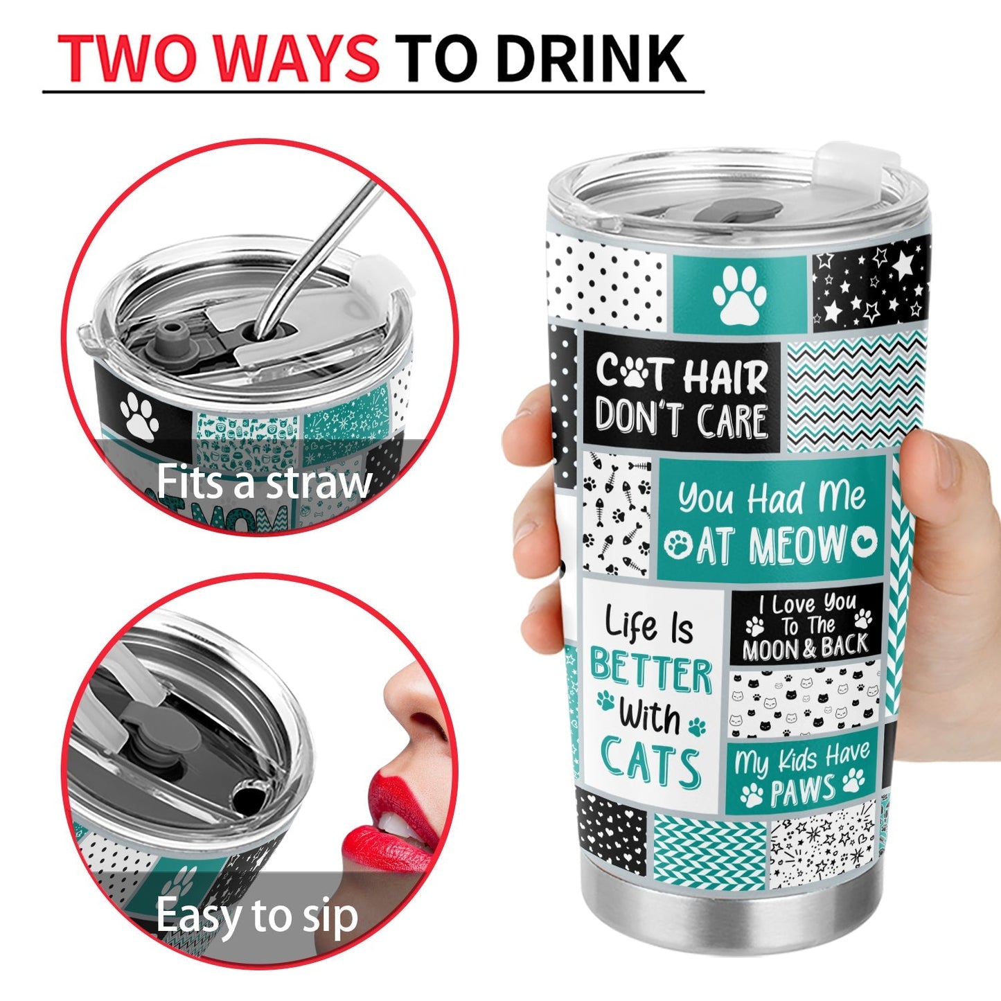 Purr-fect Match for Cat Parents - Personalized Custom Tumbler