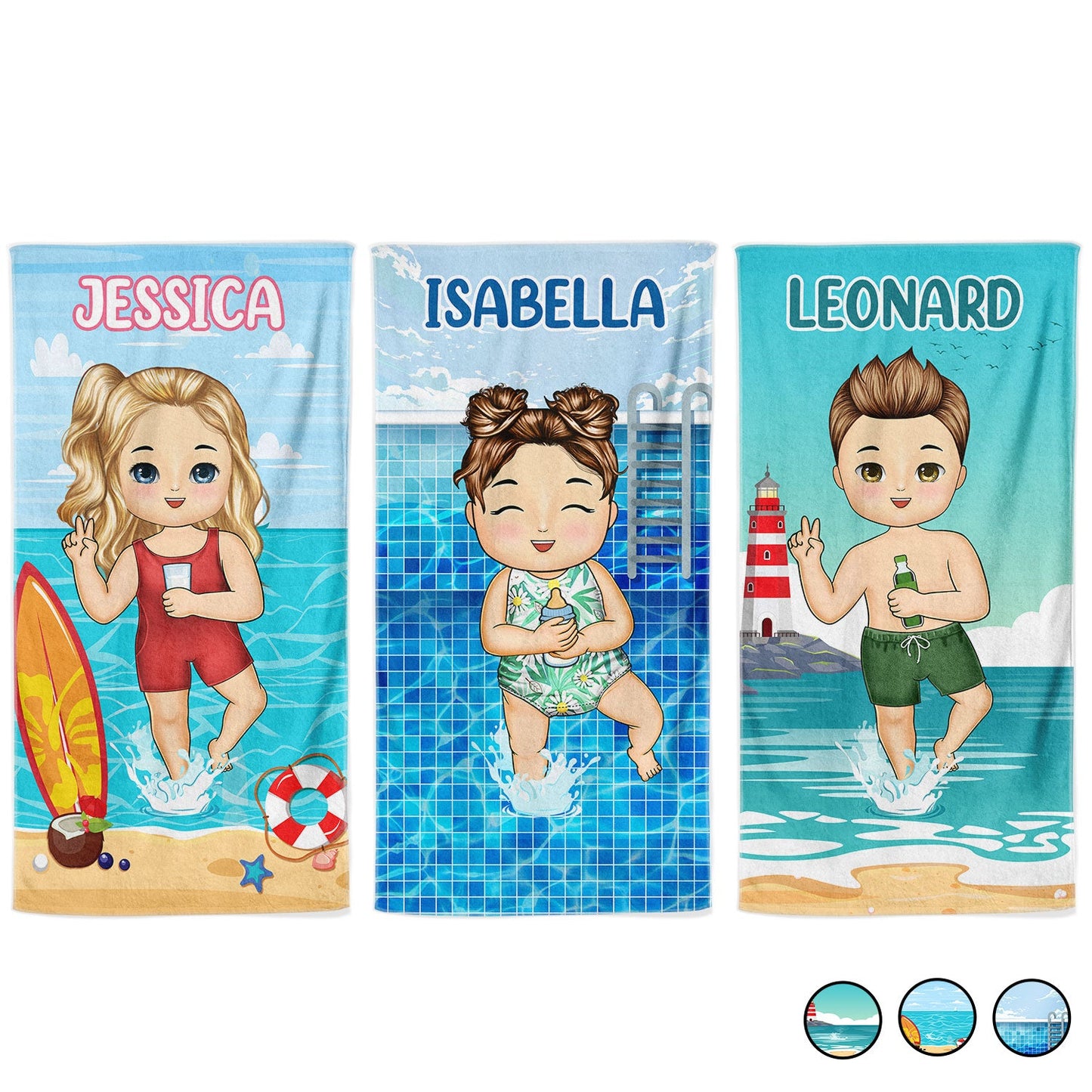 Personalized Kids Name Beach Towel - Custom Summer Pool & Beach Fun