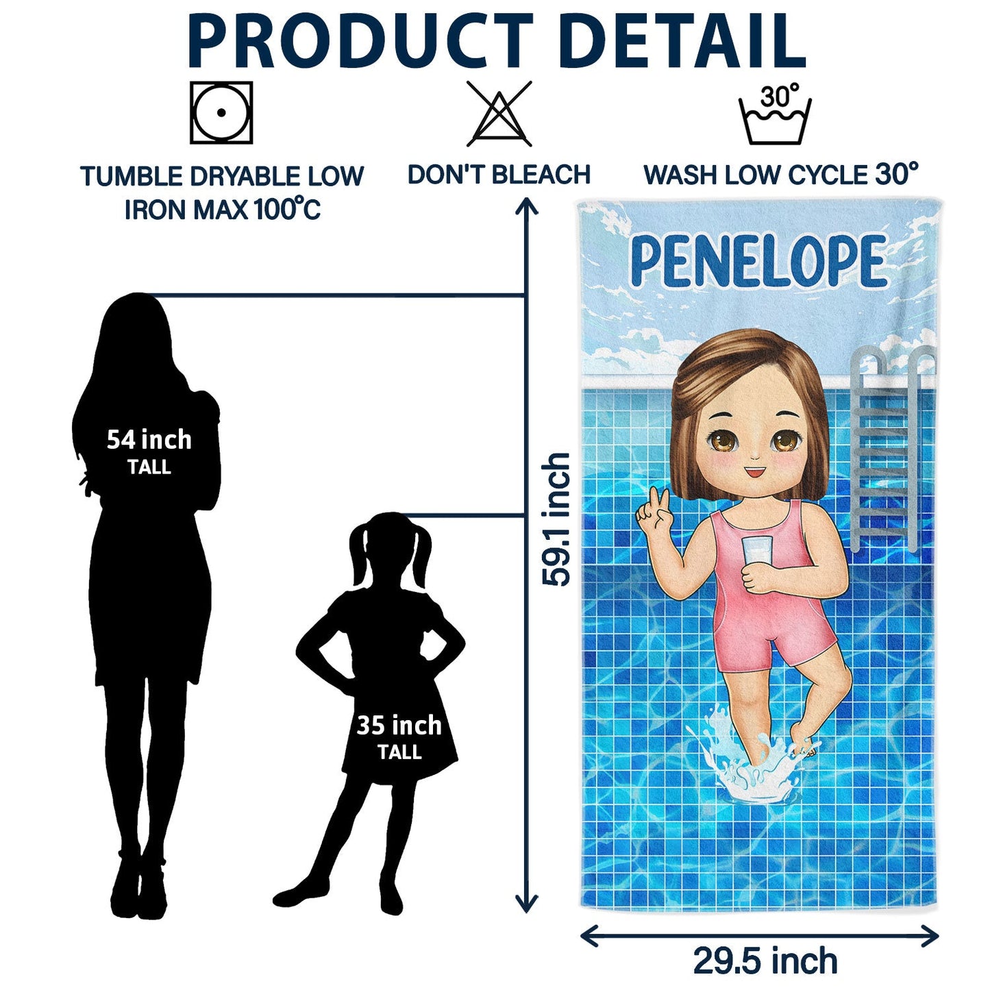 Personalized Kids Name Beach Towel - Custom Summer Pool & Beach Fun