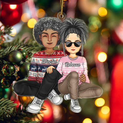 Personalized Christmas Couple Ornament - Custom Holiday Keepsake Gift