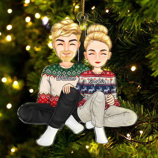 Personalized Christmas Couple Ornament - Custom Holiday Keepsake Gift