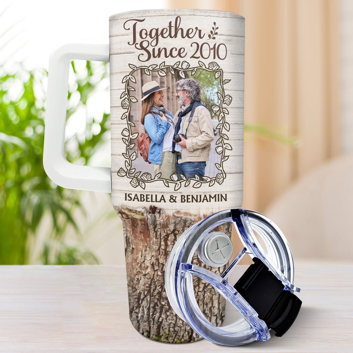 My Favorite Place Is Next To You - Personalized Custom Photo Tumbler With Straw