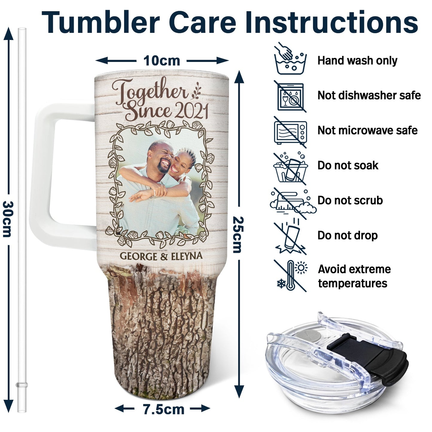 My Favorite Place Is Next To You - Personalized Custom Photo Tumbler With Straw