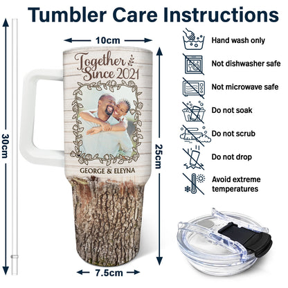 My Favorite Place Is Next To You - Personalized Custom Photo Tumbler With Straw