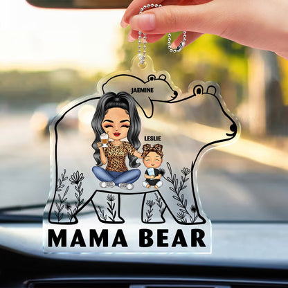 Mama Bear - Birthday, Home Decor, Loving Gift For Mother, Grandma, Grandmother - Personalized Acrylic Car Hanger