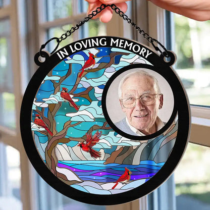 Custom Photo I'm Always With You Memorial Family - Personalized Window Hanging Suncatcher Ornament