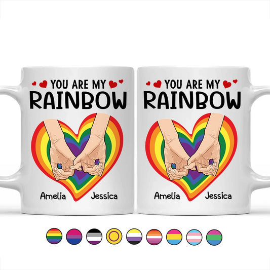 Custom LGBT Pride Mug for Couples - Heartfelt 'You Are My Rainbow' Gift