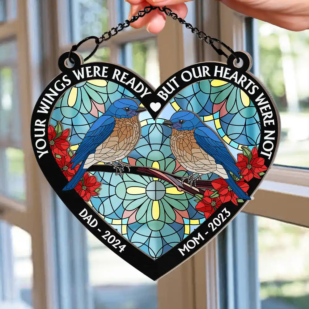 Those We Love Don't Go Away Memorial - Personalized Window Hanging Suncatcher Ornament