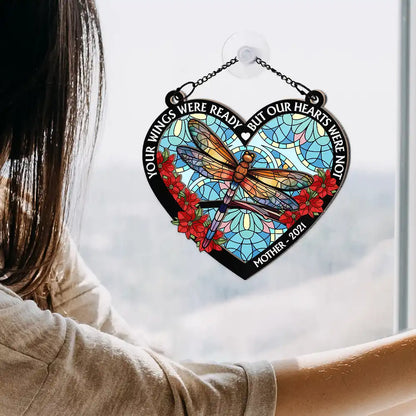 Those We Love Don't Go Away Memorial - Personalized Window Hanging Suncatcher Ornament