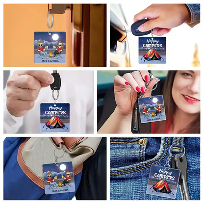 Personalized Camping Couple Keychain - 'Keys to the Camper' Keepsake Gift