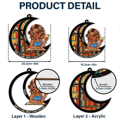 Personalized 'Just A Girl Who Loves Books' Suncatcher Ornament Gift