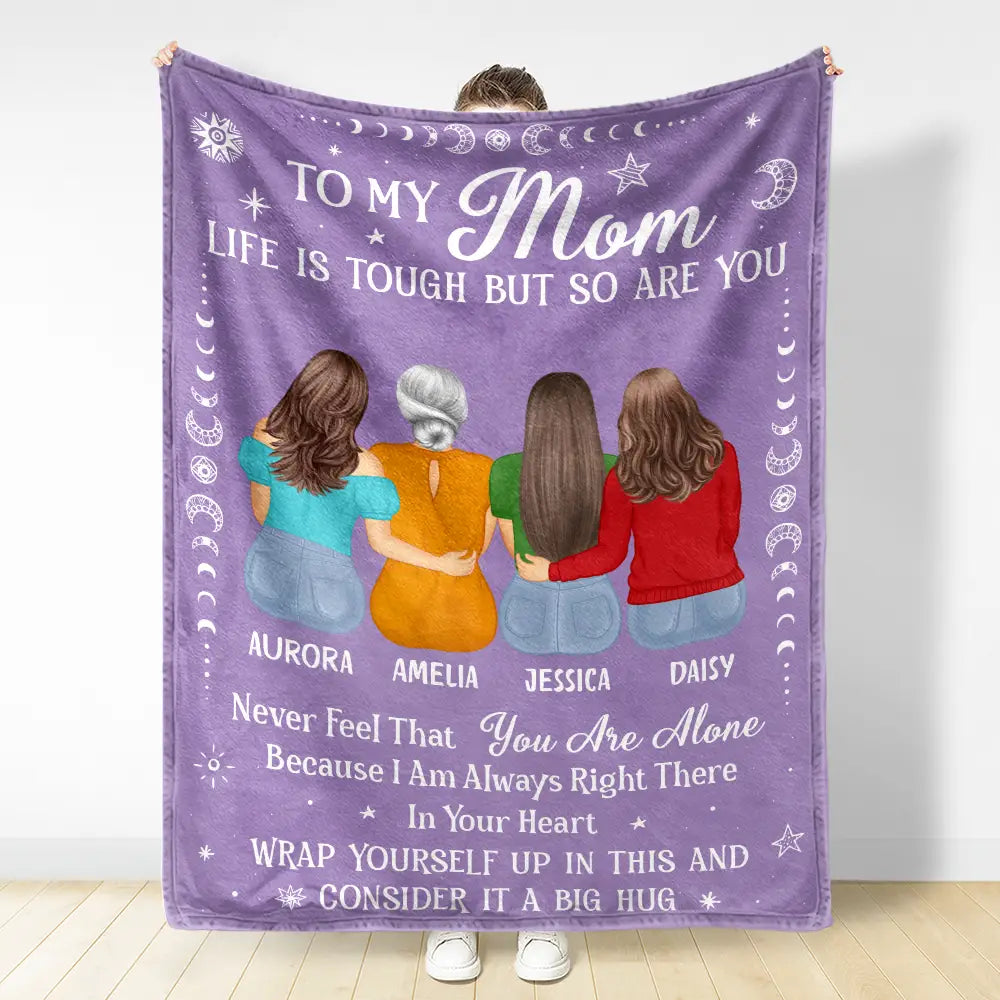 Gift For Bestie,Gift For Sisters,Gifts For Colleagues,Happy - Life Is Tough But So Are You Bestie Sister - Personalized Fleece Blanket, Sherpa Blanket