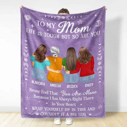 Gift For Bestie,Gift For Sisters,Gifts For Colleagues,Happy - Life Is Tough But So Are You Bestie Sister - Personalized Fleece Blanket, Sherpa Blanket