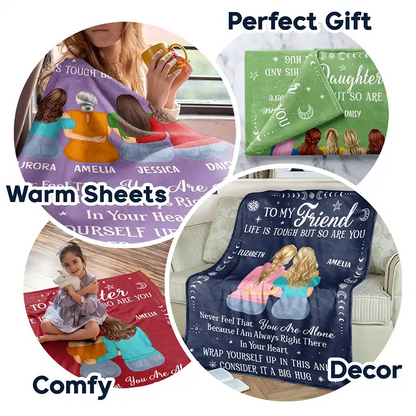 Gift For Bestie,Gift For Sisters,Gifts For Colleagues,Happy - Life Is Tough But So Are You Bestie Sister - Personalized Fleece Blanket, Sherpa Blanket