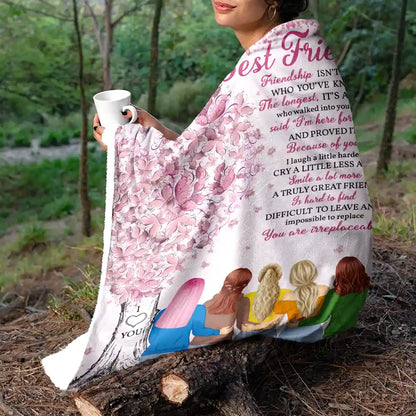 Gift For Bestie, Gift For Sisters, Gifts For Colleagues - To My Best Friend I'm Here For You Friendship - Personalized Fleece Blanket, Sherpa Blanket
