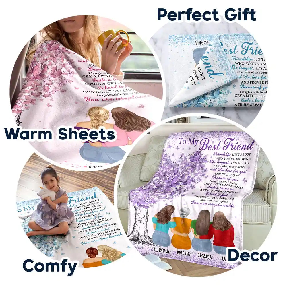 Gift For Bestie, Gift For Sisters, Gifts For Colleagues - To My Best Friend I'm Here For You Friendship - Personalized Fleece Blanket, Sherpa Blanket