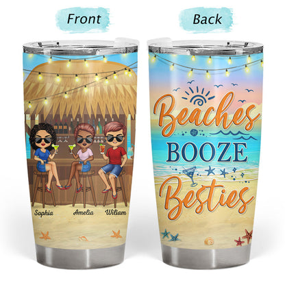 Cheers to Beach Days, Boozy Nights, and Bestie Vibes - Personalized Custom Tumbler