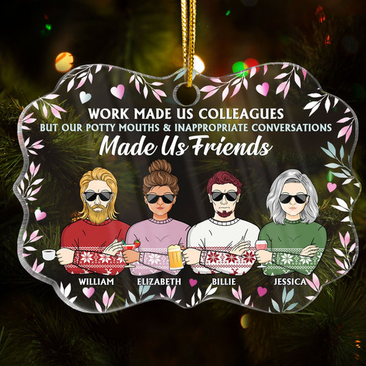 Personalized "Potty Mouth Friends" Christmas Ornament for Colleagues