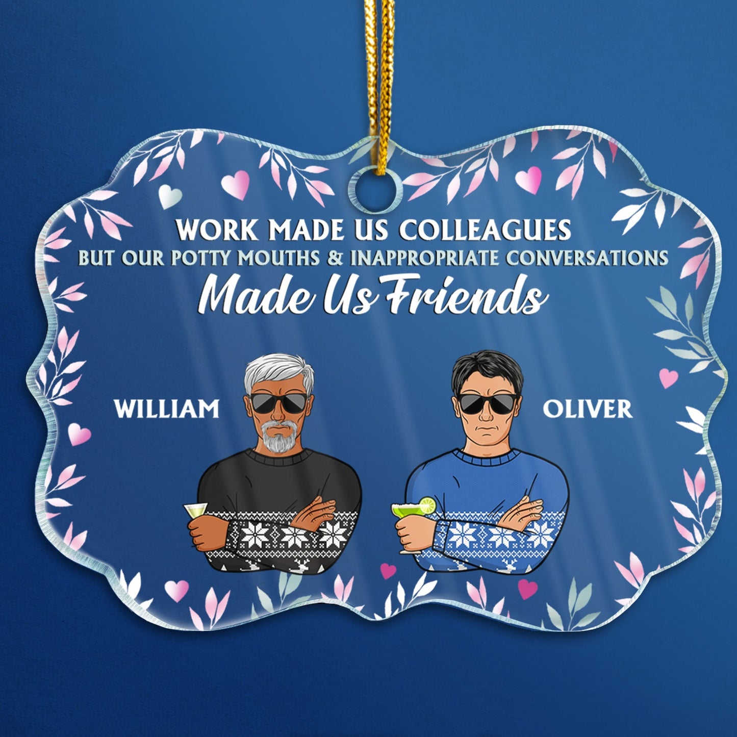 Personalized "Potty Mouth Friends" Christmas Ornament for Colleagues