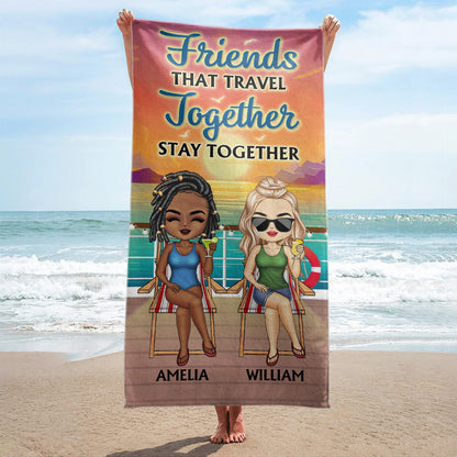 Custom "Life is Better on a Cruise" Beach Towel for Best Friends - Personalized Travel Gift