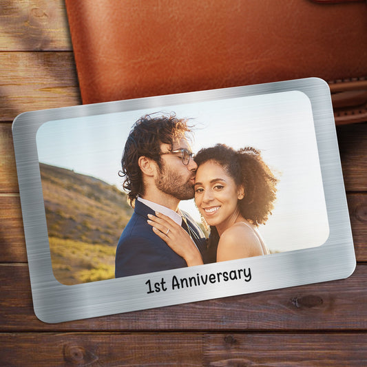 Custom Photo Horizontal - Gift For Dad, Mom, Family, Siblings, Friends, Couples - Personalized Aluminum Wallet Card