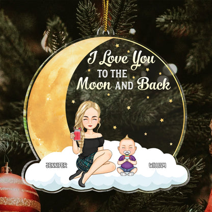 We Love You To The Moon And Back - Gift For Grandma, Mom - Personalized Custom Shaped Acrylic Ornament