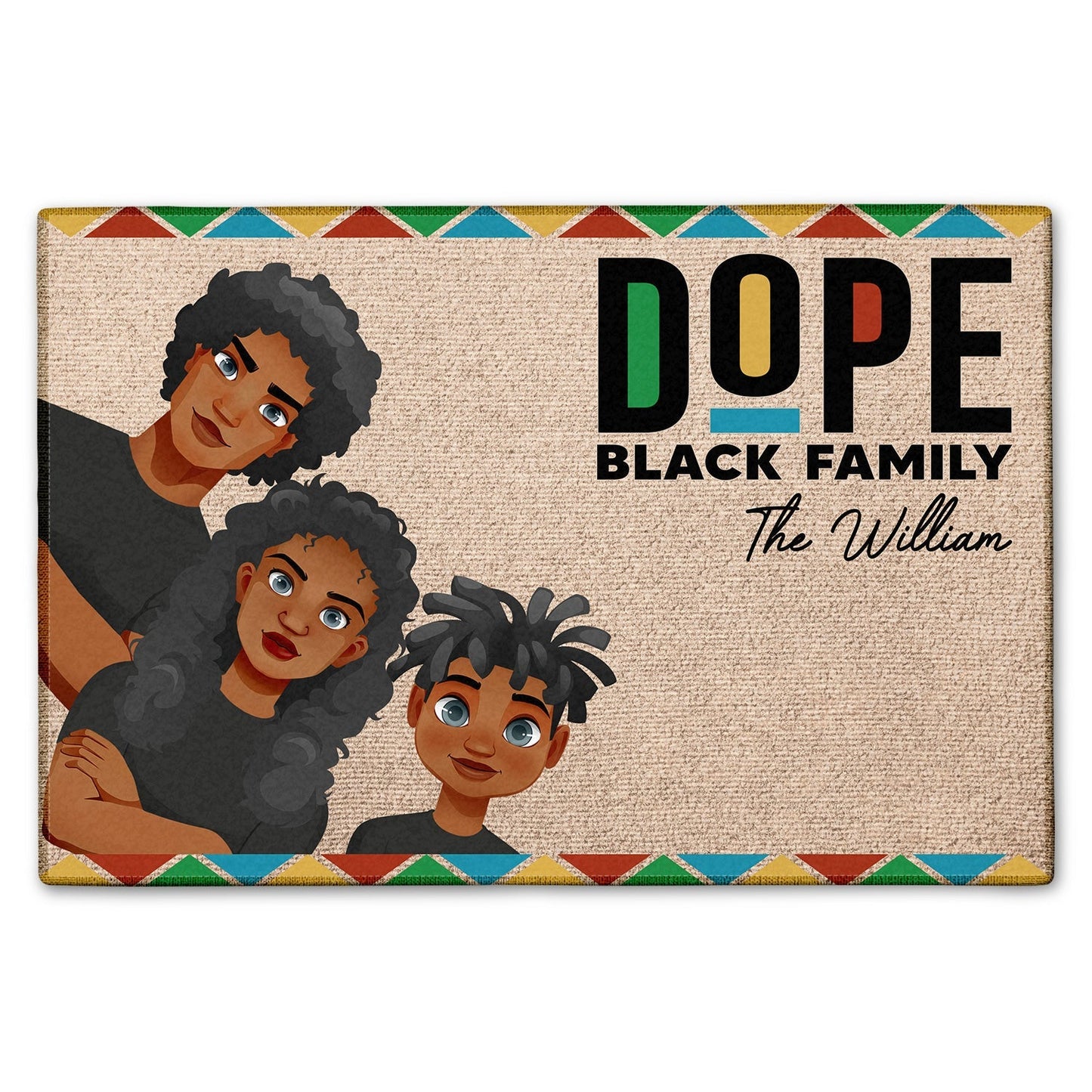 Personalized A Dope Black Family Lives Here Doormat - Custom Gift For Family