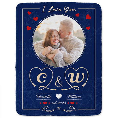 Personalized “I Love You” Photo Blanket - Romantic Couples Gift