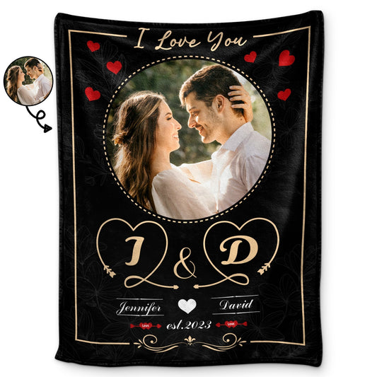 Personalized “I Love You” Photo Blanket - Romantic Couples Gift