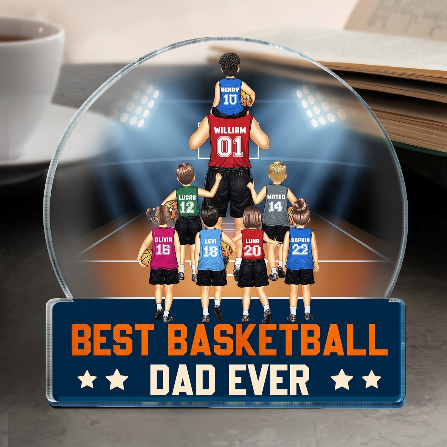 Best Basketball Dad Ever - Personalized Shaped Acrylic Plaque