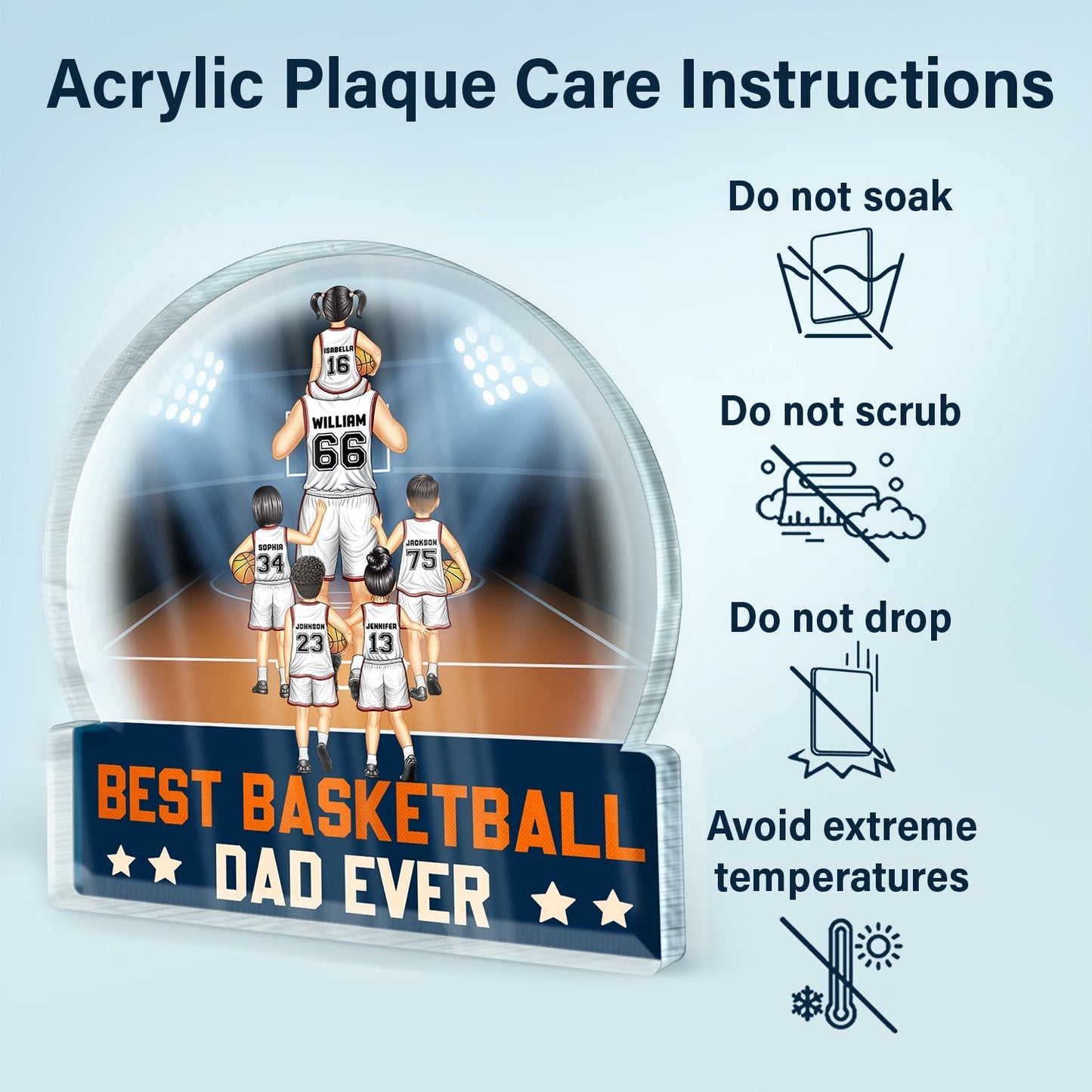 Best Basketball Dad Ever - Personalized Shaped Acrylic Plaque