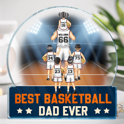 Best Basketball Dad Ever - Personalized Shaped Acrylic Plaque