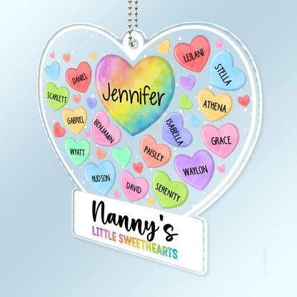 Personalized "Grandma's Little Sweethearts" Car Hanger with Grandkids' Names
