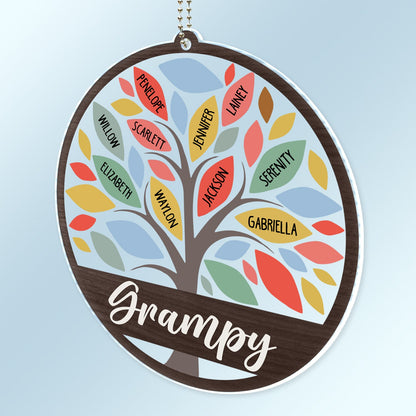 Dad Grandpa Tree - Gift For Father, Grandfather - Personalized Acrylic Car Hanger