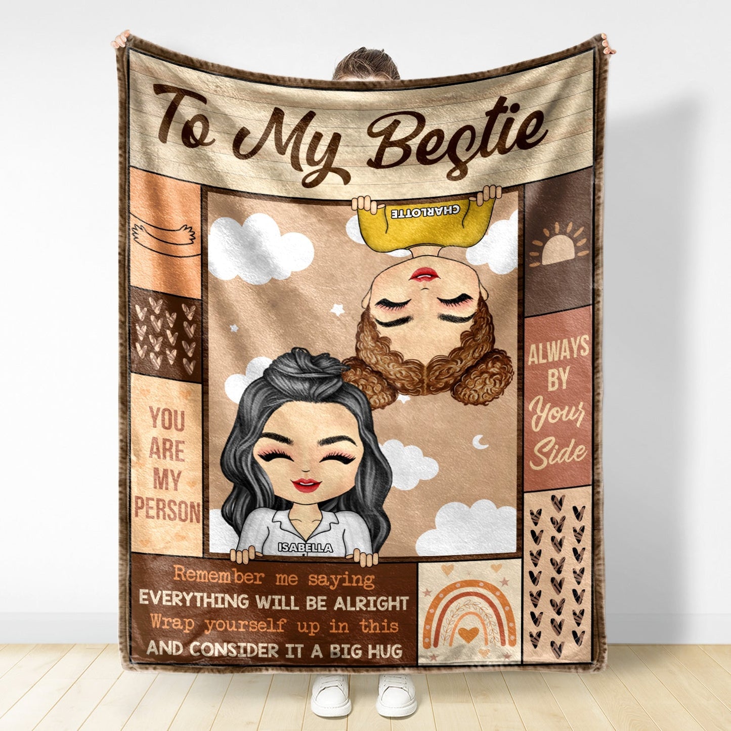 Chibi Comfort: Everything Will Be Alright Blanket - Bestie & Sibling Gift