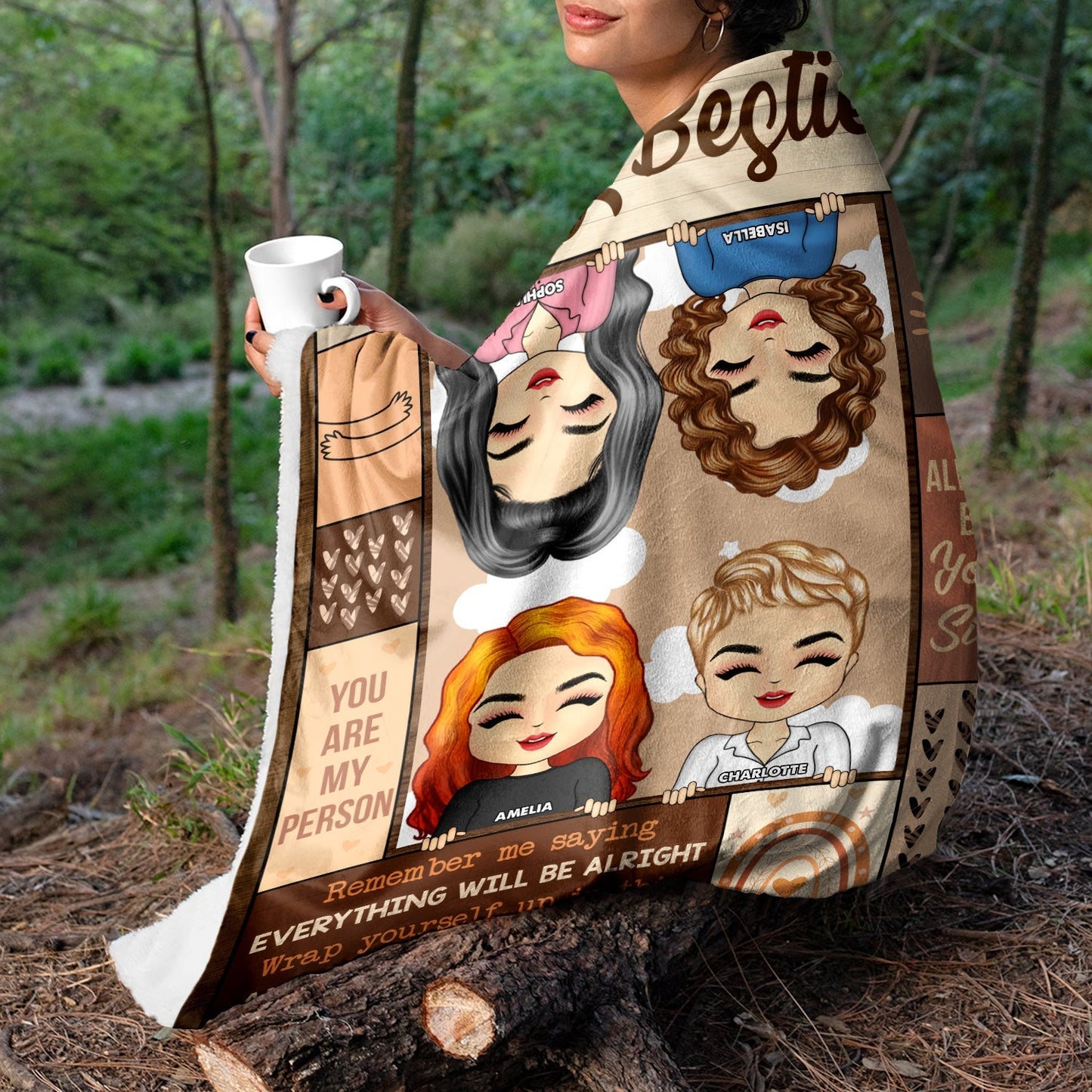 Chibi Comfort: Everything Will Be Alright Blanket - Bestie & Sibling Gift