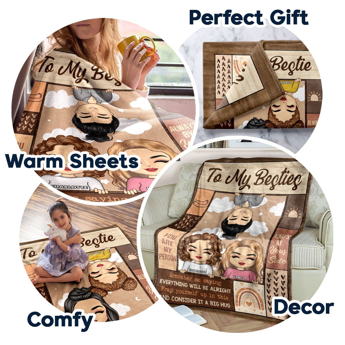 Chibi Comfort: Everything Will Be Alright Blanket - Bestie & Sibling Gift