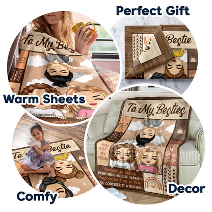 Chibi Comfort: Everything Will Be Alright Blanket - Bestie & Sibling Gift