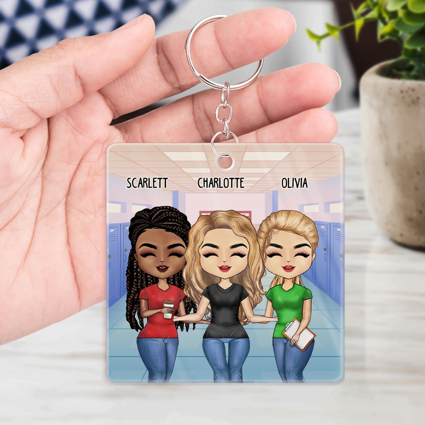 Teacher Work Made Us Colleagues - Birthday, Loving Gifts For Co-workers, Friends, Soul Sisters, Besties, BFF - Personalized Acrylic Keychain