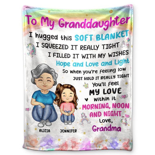 Personalized Granddaughter Grandson Blanket from Grandma: 'Feel My Love Within It'