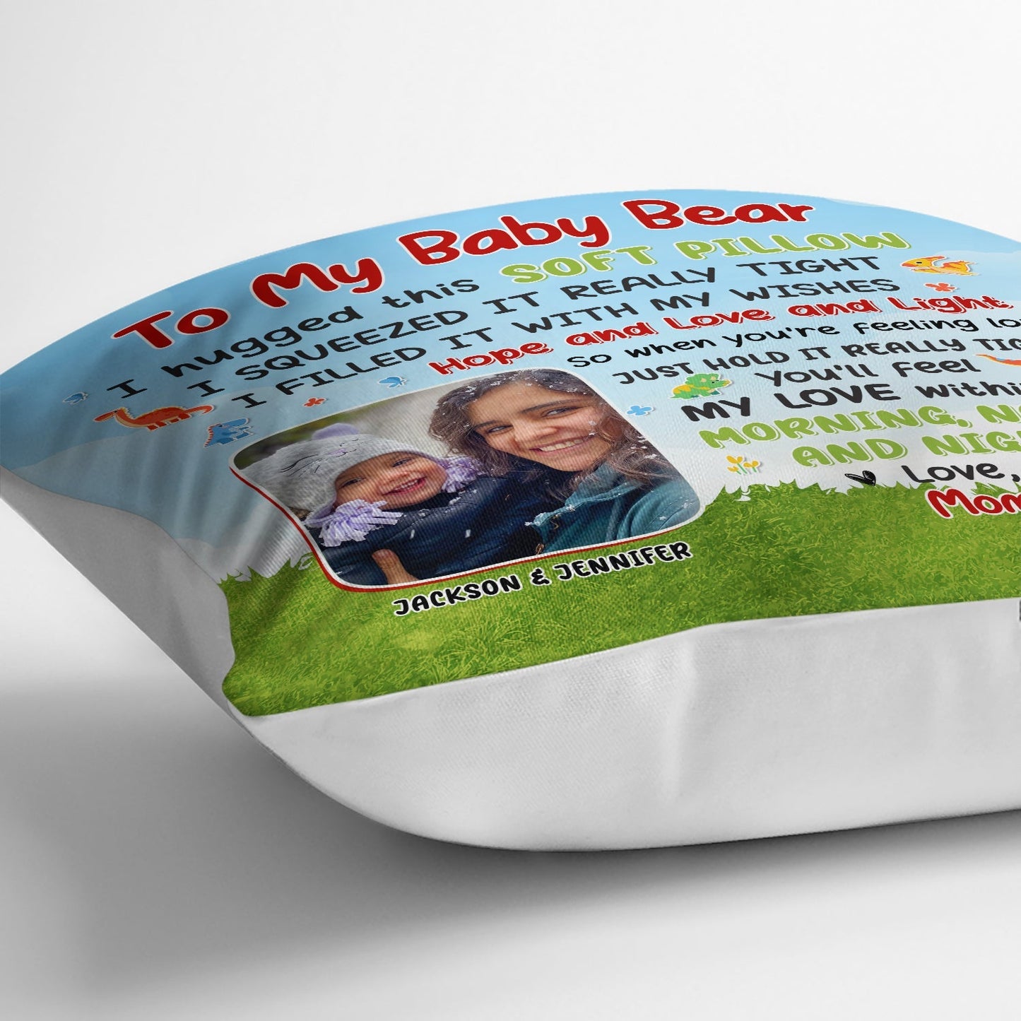 “A Hug from Grandma” - Personalized Photo Pillow