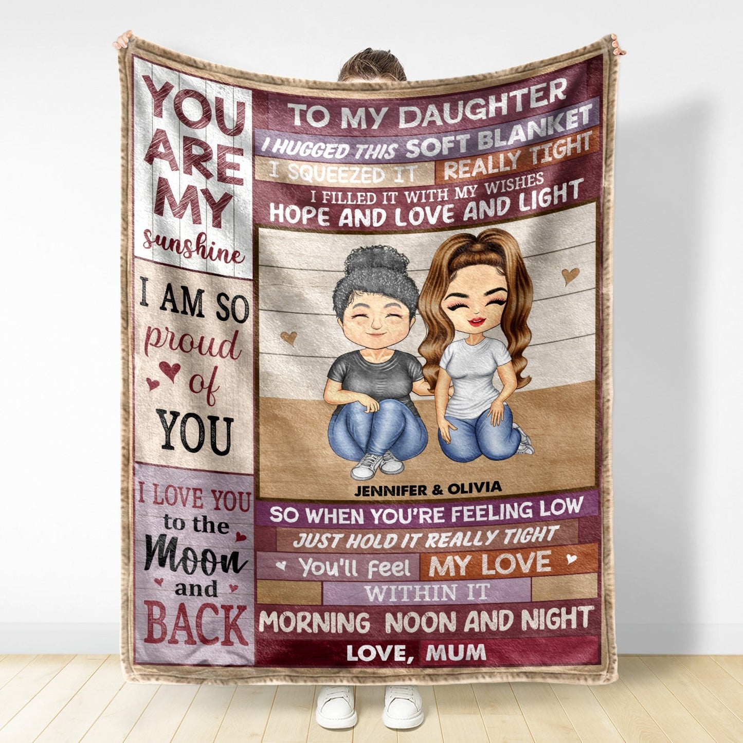 “A Hug From Mom” - Personalized Mother-Daughter Blanket