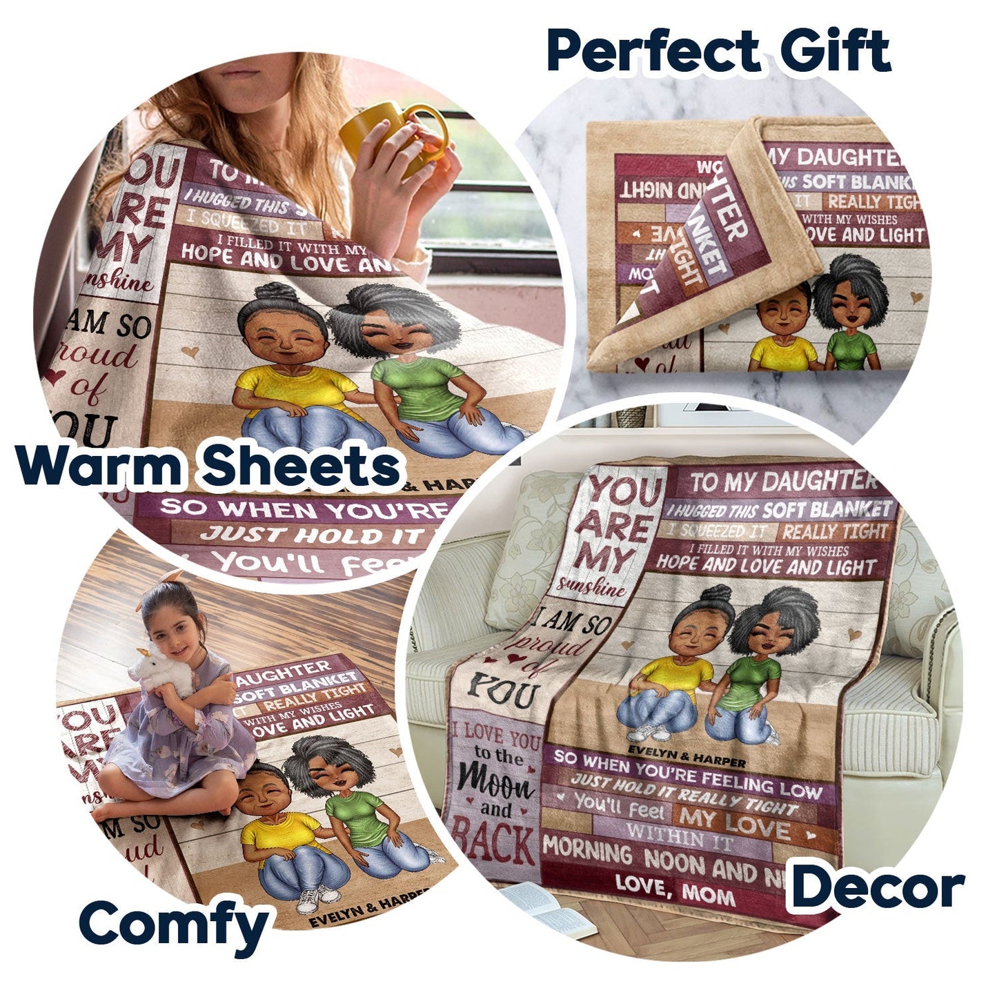 “A Hug From Mom” - Personalized Mother-Daughter Blanket